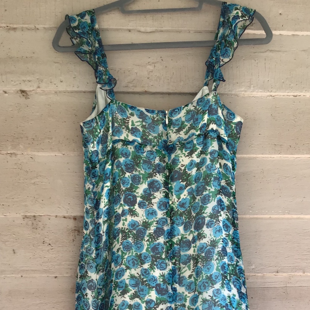 Anna Sui vintage Y2K immaculate, amazing, silk blue rose Dress